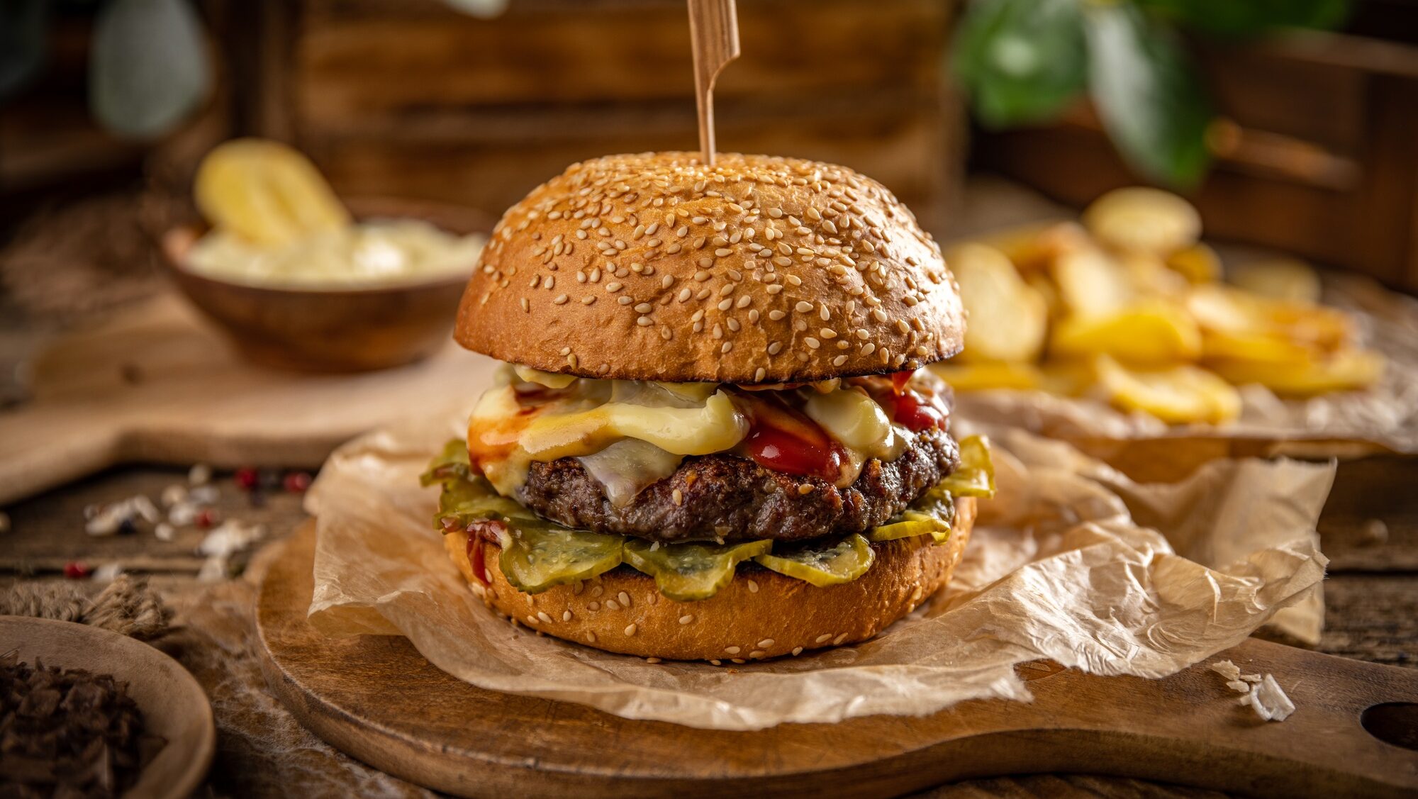 Delicious grilled burgers